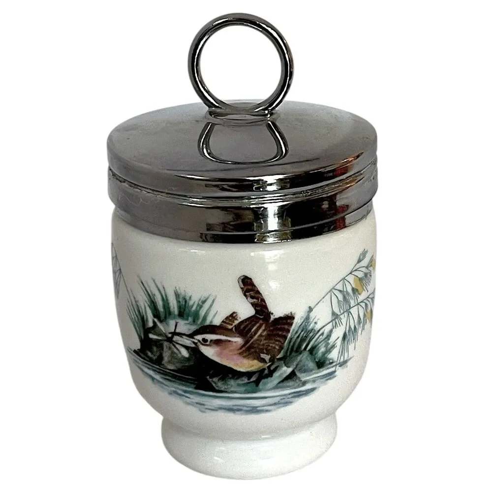 Set of 2 Vintage Royal Worcester 1960s "Woodland Birds" Porcelain Egg Coddlers - Picture 9 of 12